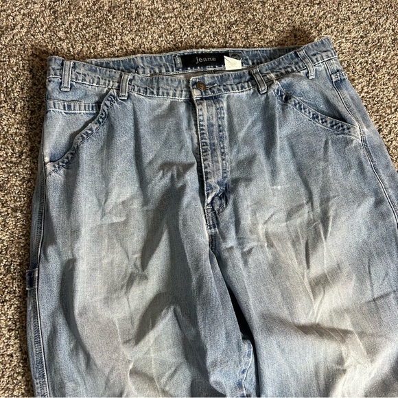 Vintage Levi’s Silvertab Jeans Mens 38x32 Blue Y2K 90s Carpenter Baggy Wide Leg - Picture 2 of 13